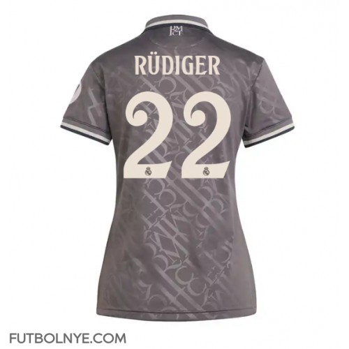 Camiseta Real Madrid Antonio Rudiger #22 Tercera Equipación para mujer 2024-25 manga corta